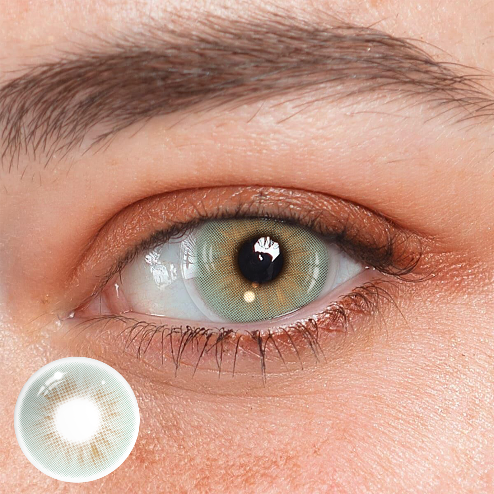 Lentes de contacto de color verde cassia 
