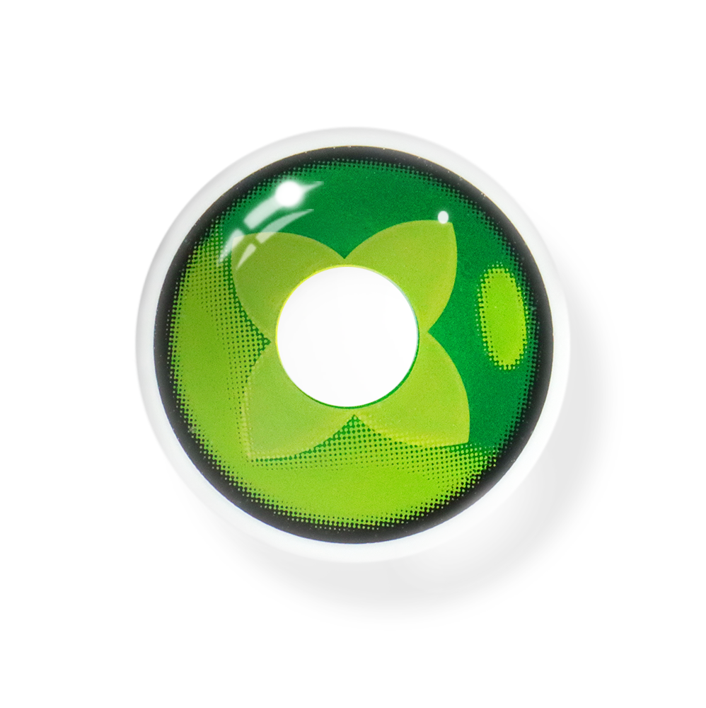 Lentes de contacto de color verde trébol de Genshin Impact para cosplay 