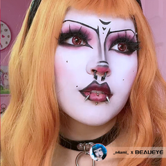 Lentes de contacto de color rojo Cosplay Star Eyes 