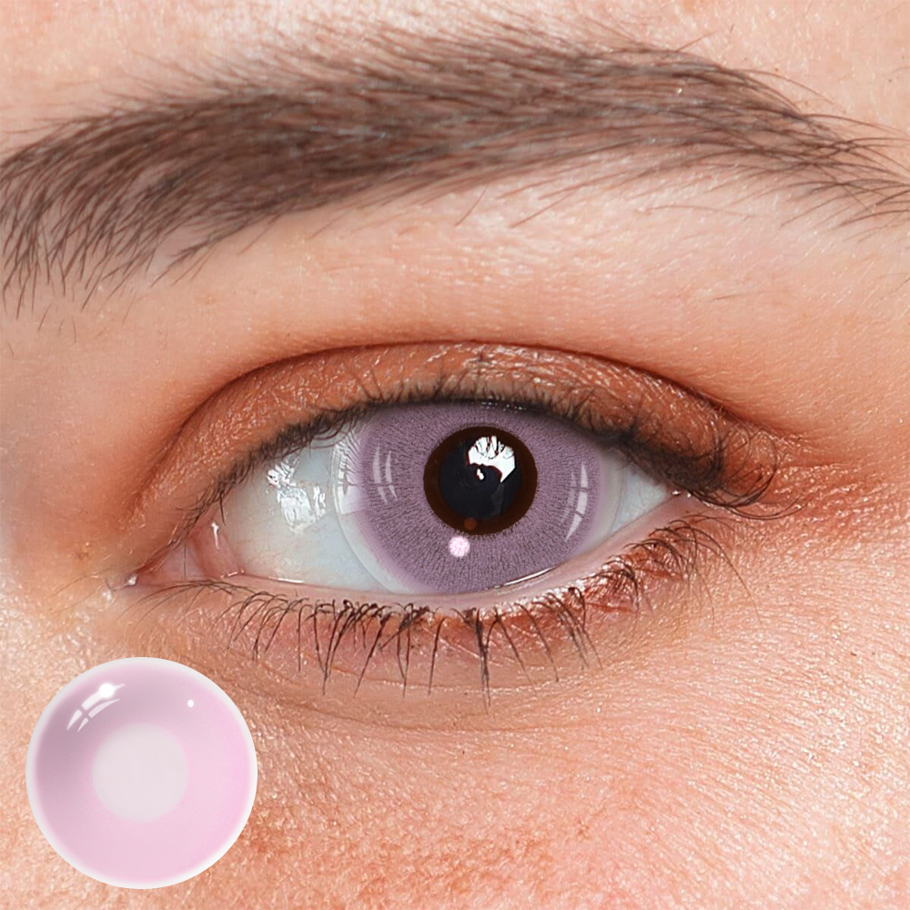 Lentes de contacto de color rosa fluorescente para cosplay
