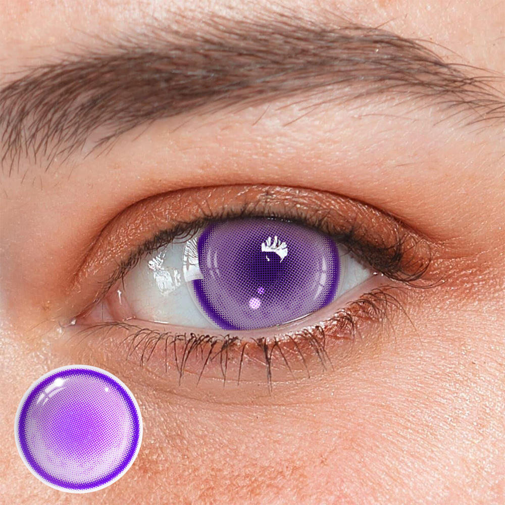Lentes de contacto de color morado de hada para cosplay 