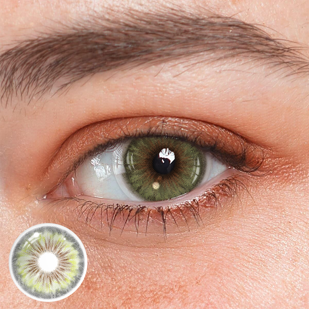 Lentes de contacto de color verde oscuro Cyrene 