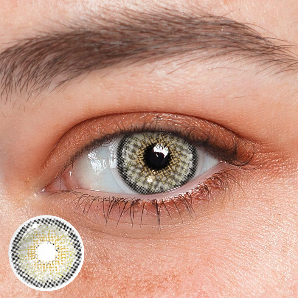 Lentes de contacto de color gris ámbar Cyrene 