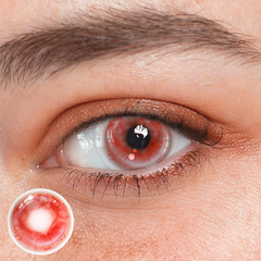 Lentes de contacto de color rojo con pupilas de arena escarlata para cosplay 