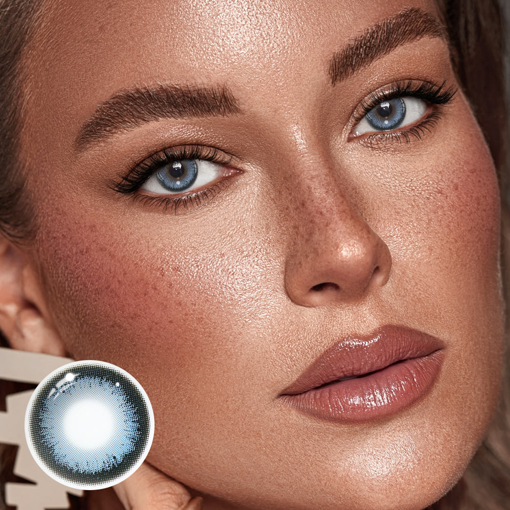 Lentes de contacto de color azul cinabrio 