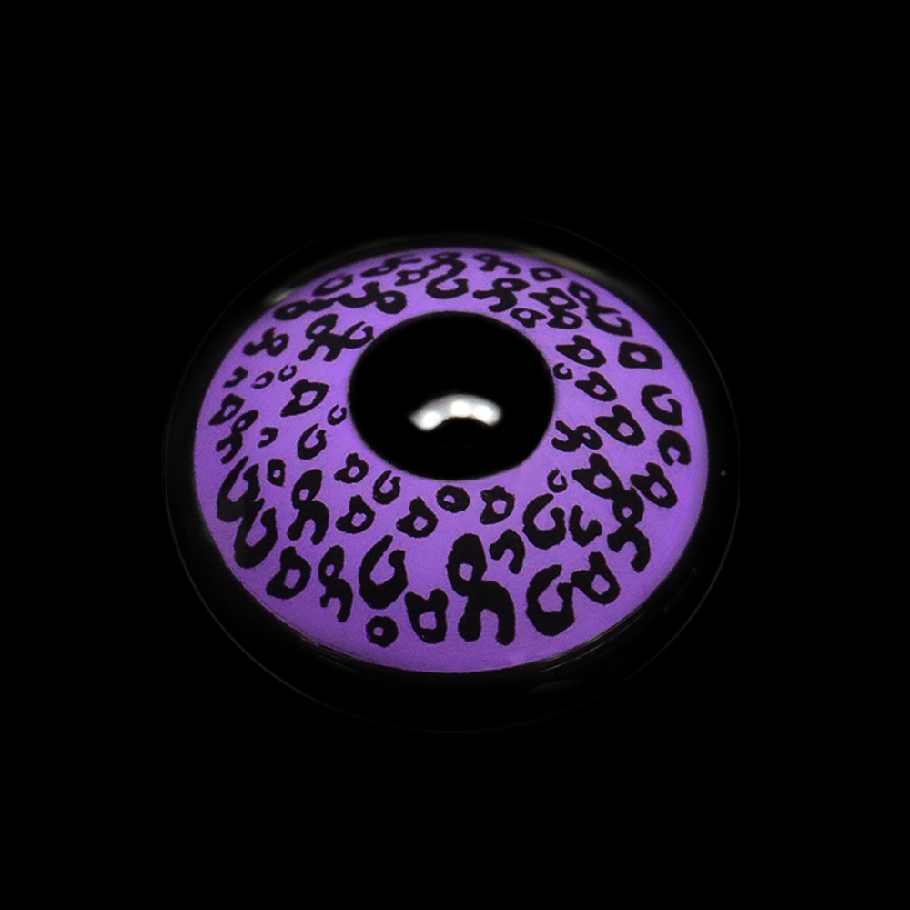 Lentes de contacto de color morado con diseño de leopardo para cosplay 