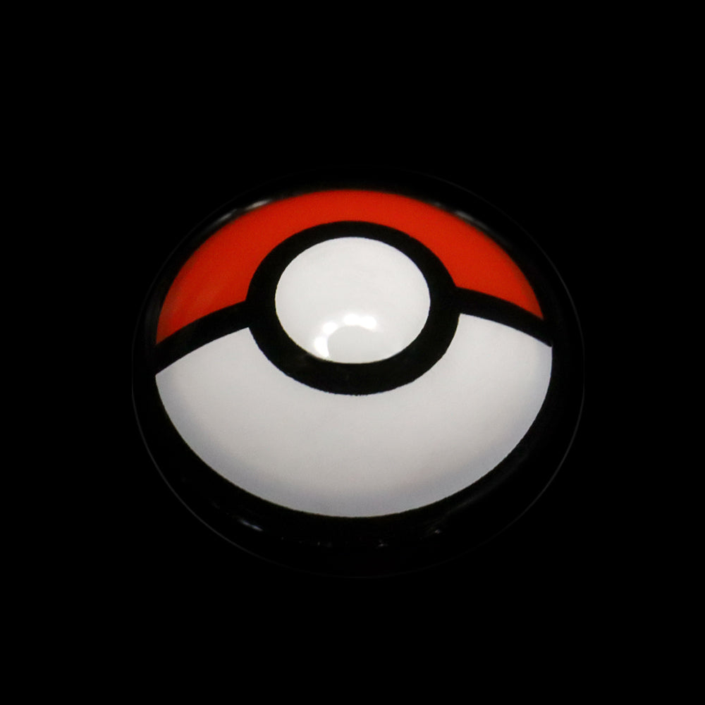 Lentes de contacto de color rojo intenso de Pokeball para cosplay 