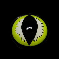 Lentes de contacto de color verde con pestañas de gato para cosplay 
