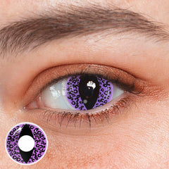 Lentes de contacto de color morado, diseño de leopardo y ojos de gato para cosplay 