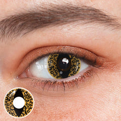 Lentes de contacto de color marrón con diseño de leopardo y ojos de gato para cosplay 