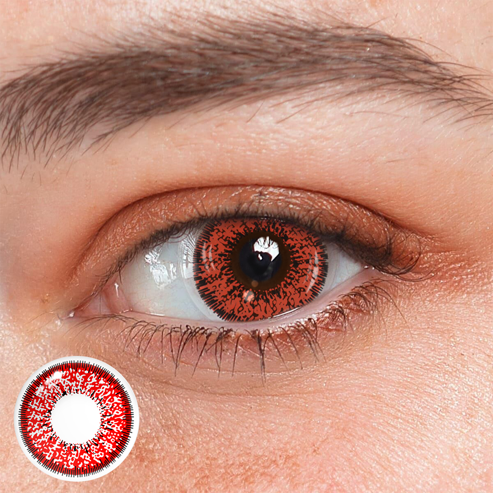Lentes de contacto de color rojo de súcubo para cosplay 