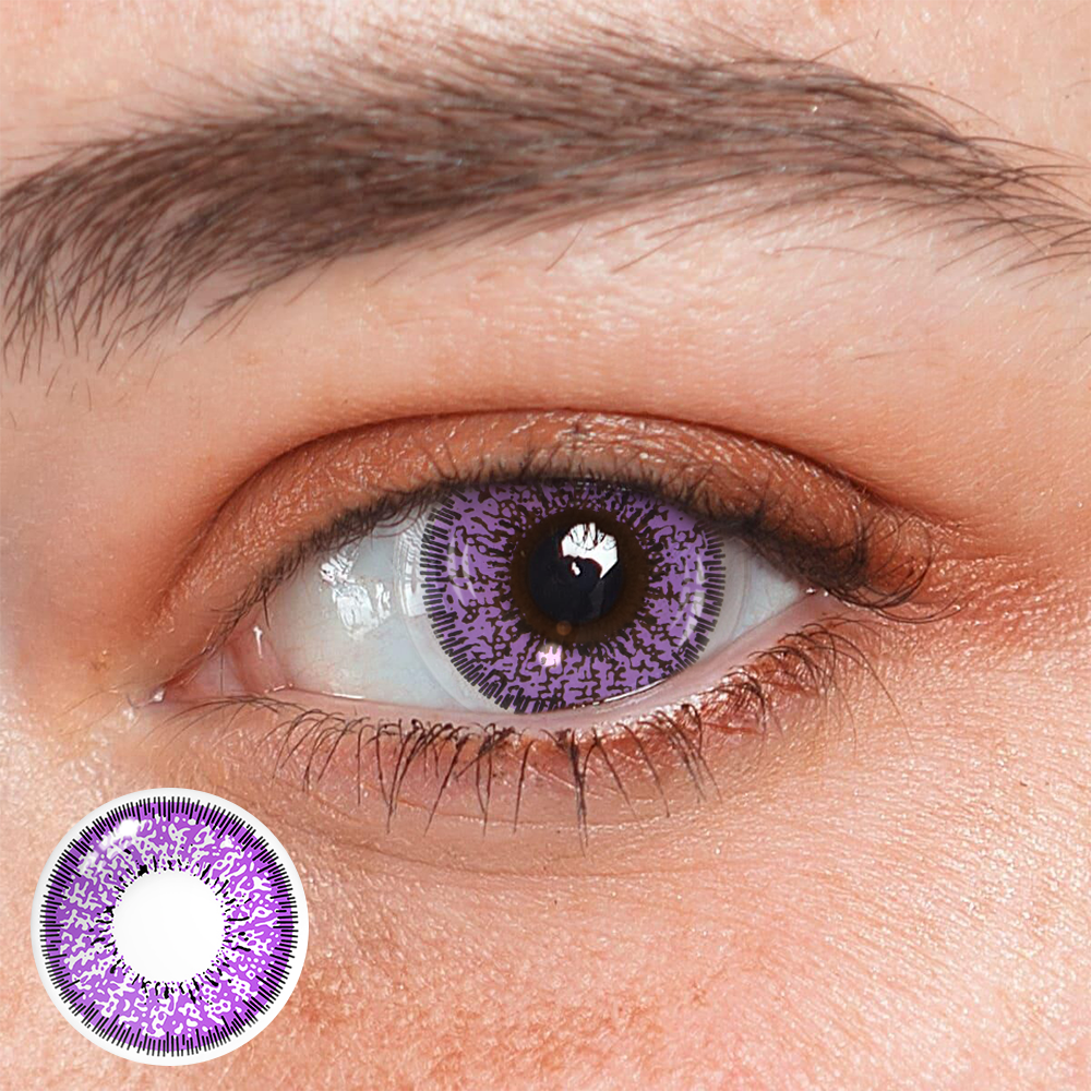 Lentes de contacto de color morado de Súcubo para cosplay 