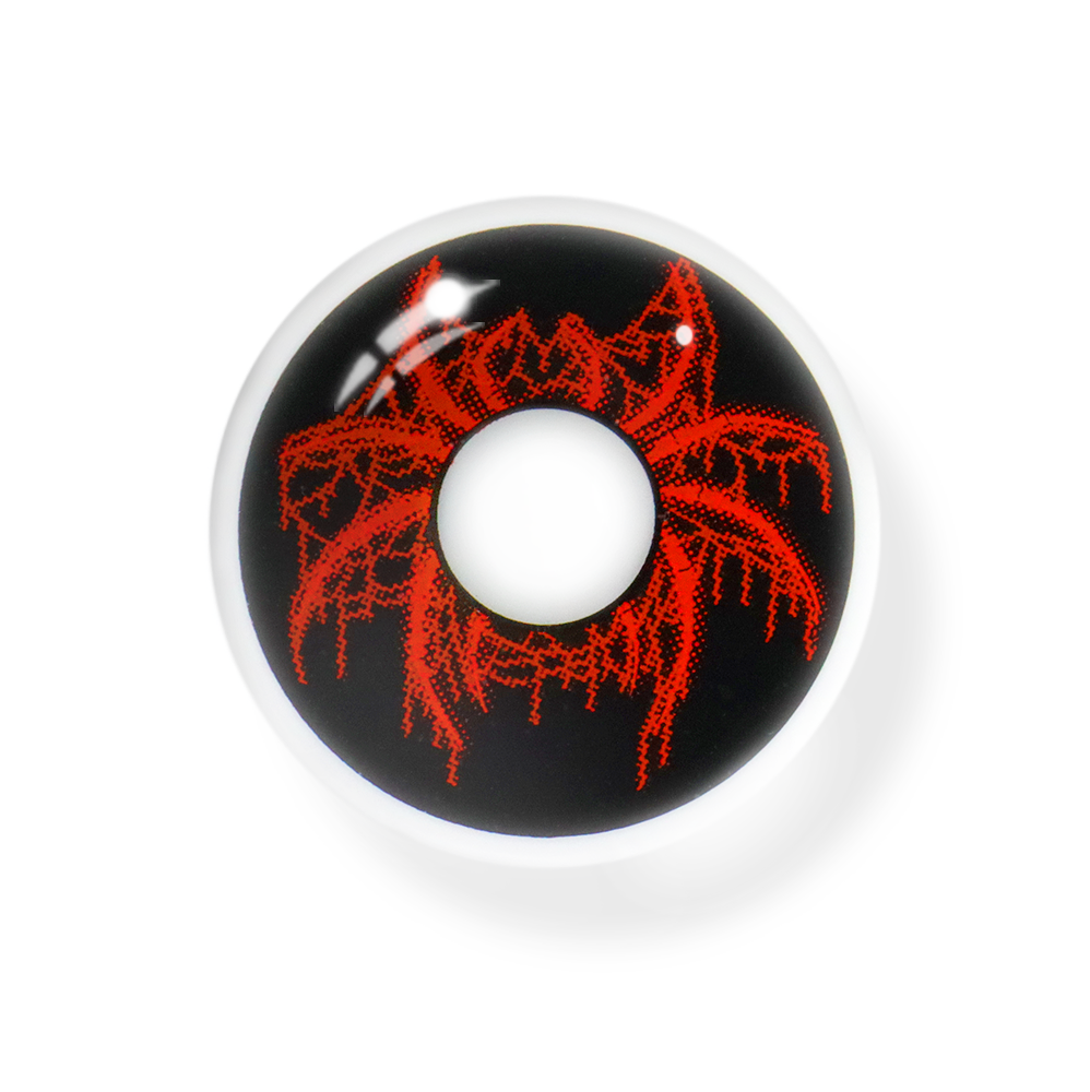 Lentes de contacto de color rojo jade de araña para cosplay 