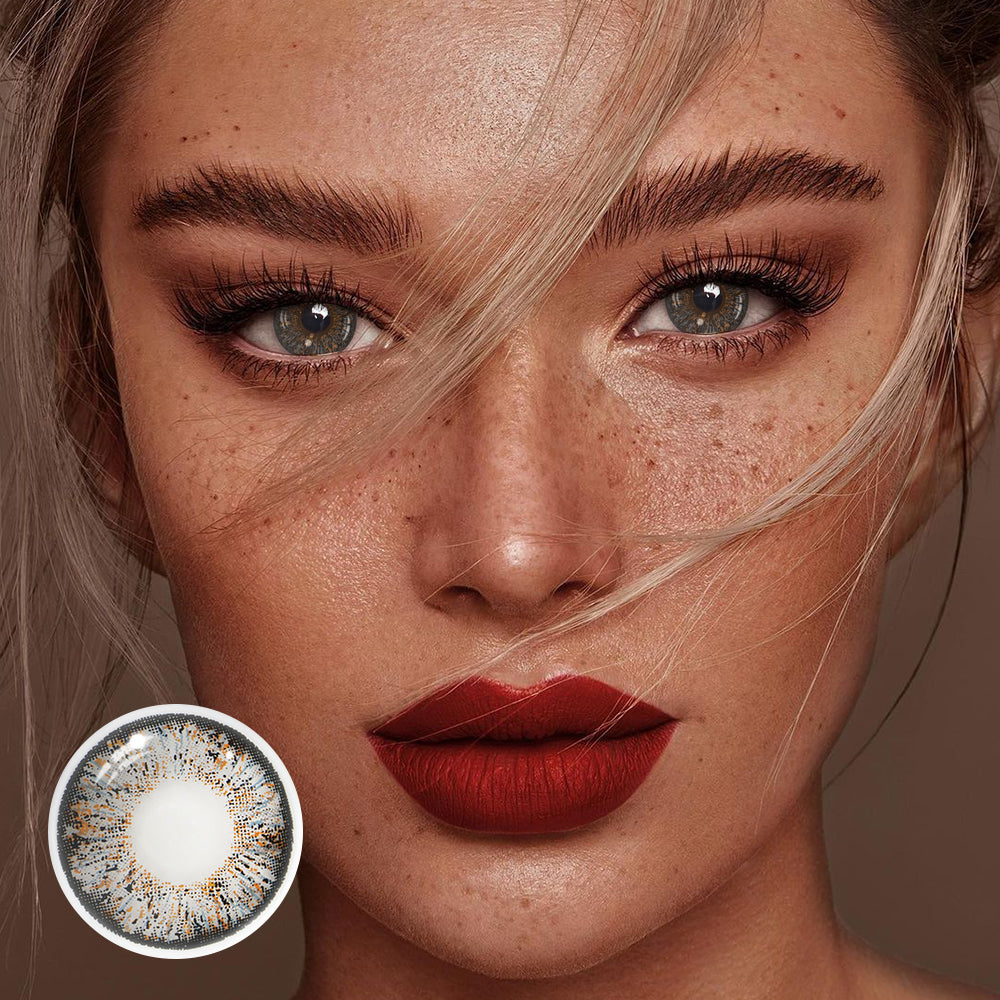 Lentes de contacto de color gris cornalina 