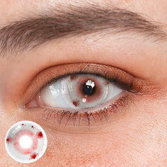 Lentes de Contacto Cosméticos Rojos para Disfraz de Payaso Triste con Lágrimas