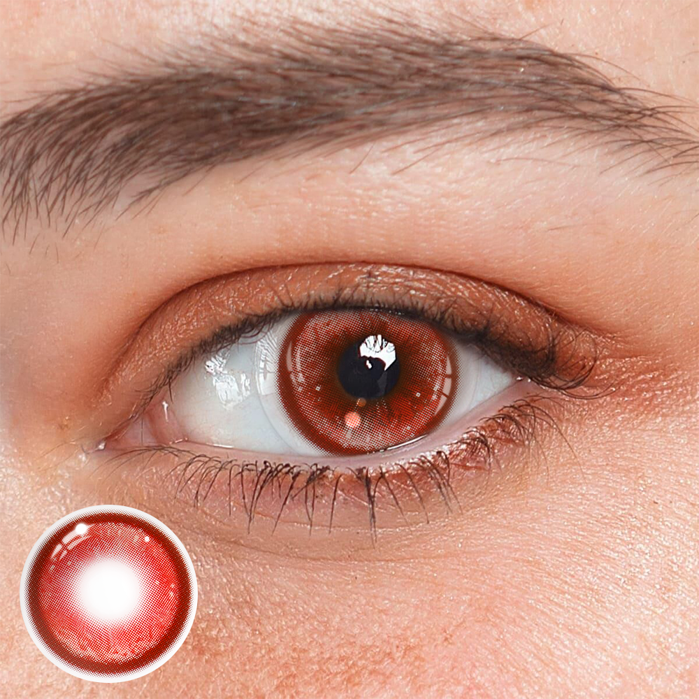 Lentes de contacto de color rojo Cosplay Thermo Aura 