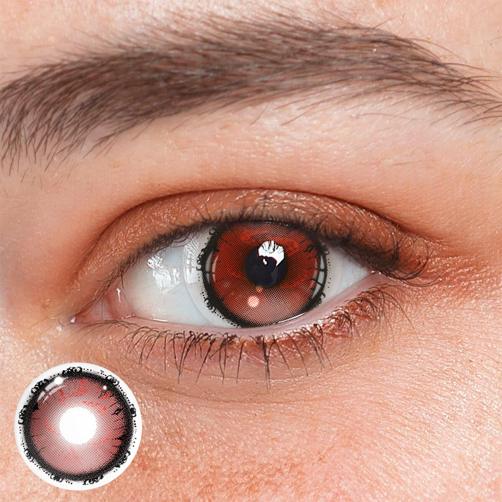 Lentes de contacto de color rojo Espina de Bruja para cosplay
