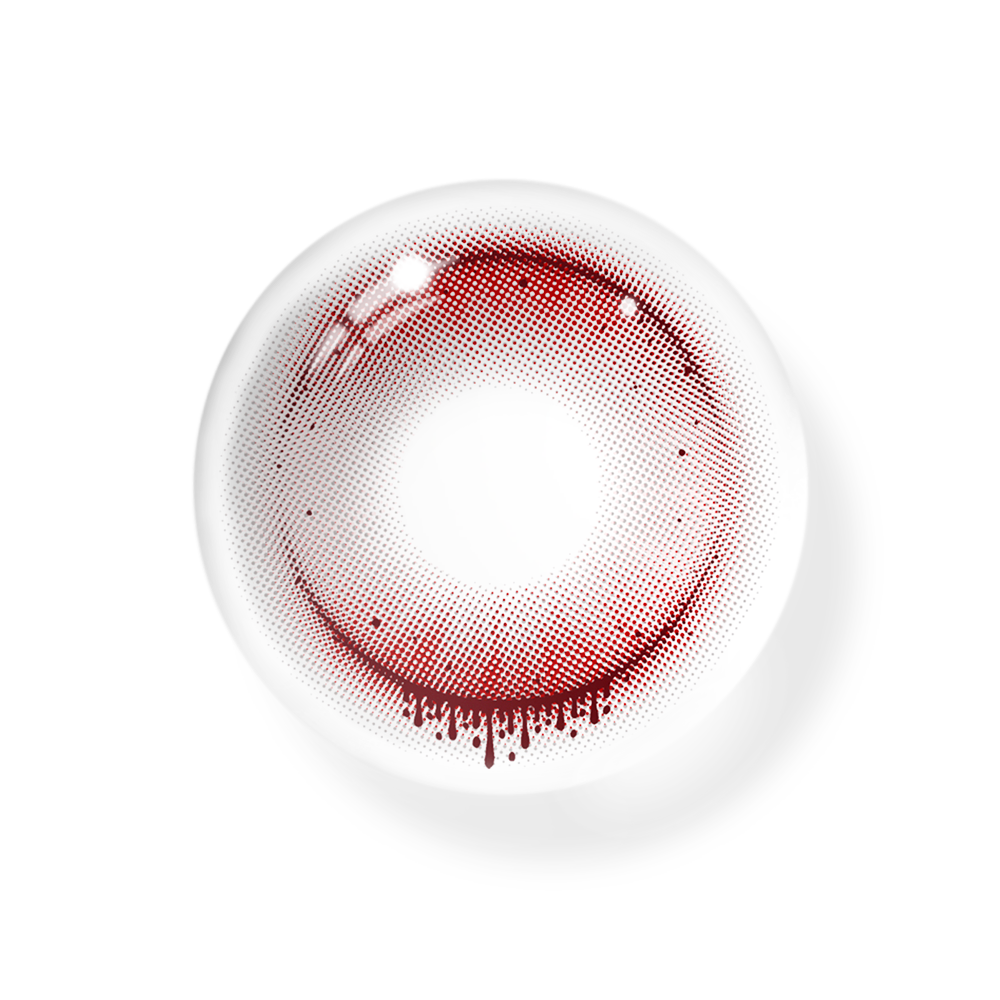 Lentes de contacto de color rojo lágrimas de bruja para cosplay