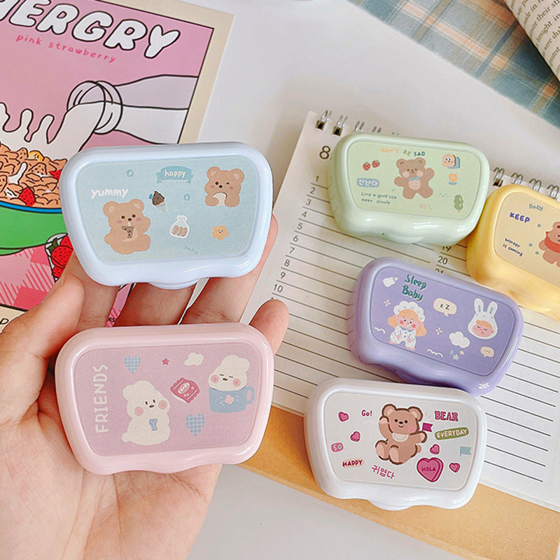 Estuche para lentes de contacto de colores con forma de oso 