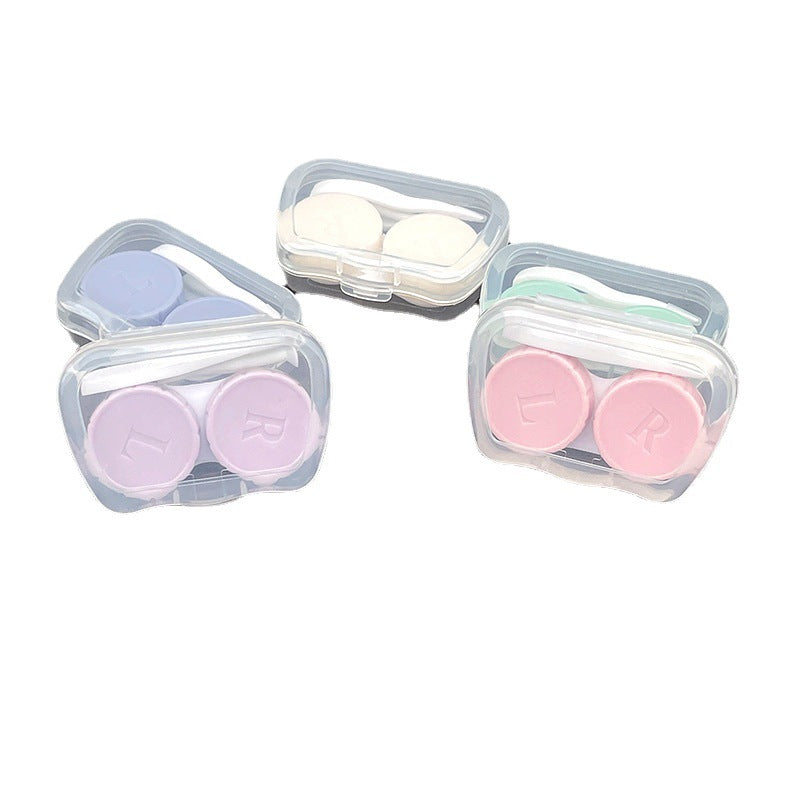 Estuche pequeño y portátil para lentes de contacto de colores 