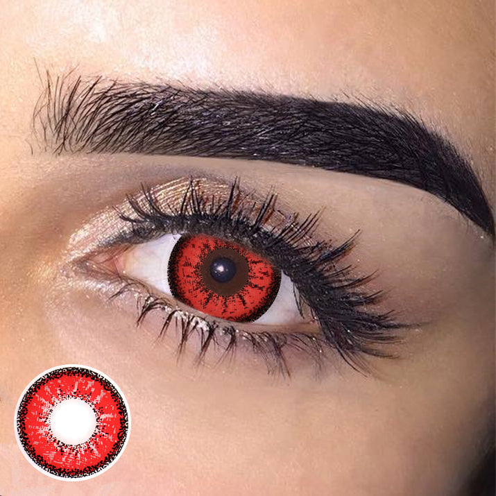 Lentes de contacto de color con prescripción Cosplay ICE Red 