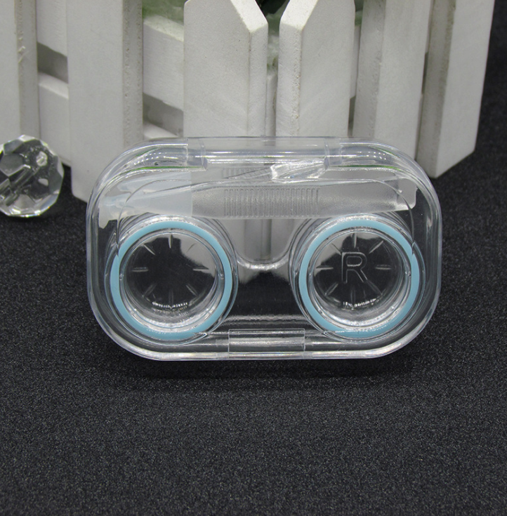 Estuche transparente para lentes de contacto de colores multicolor 