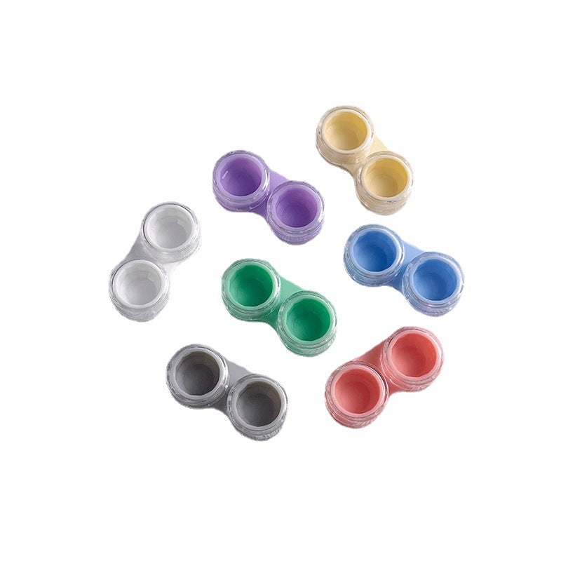 Estuche para lentes de contacto de color contraído 