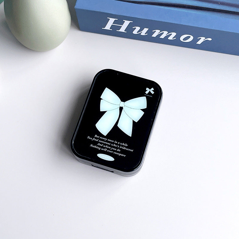 Estuche minimalista con lazo para lentes de contacto de colores 