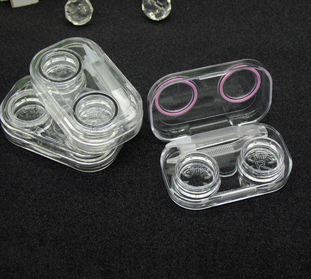 Estuche transparente para lentes de contacto de colores multicolor 
