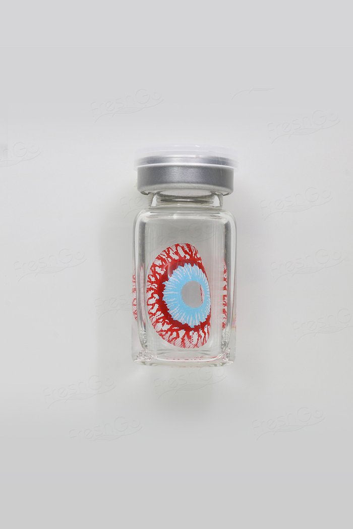 Lentes de contacto de Halloween de 22 mm con efecto zombi infectado e inyectados en sangre 