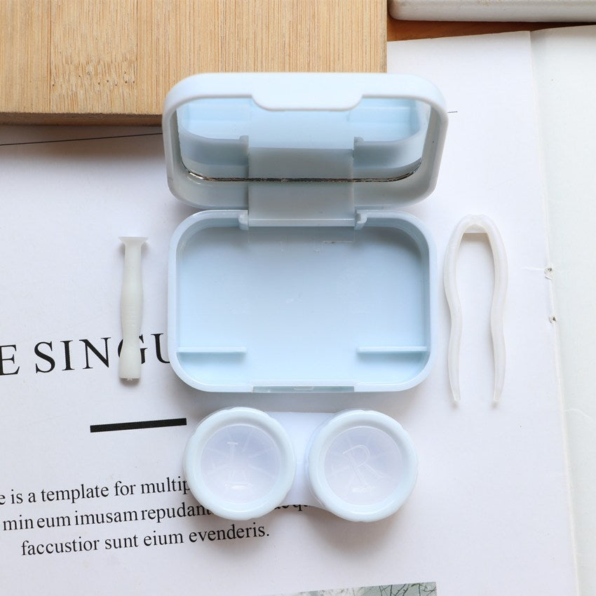 Estuche para lentes de contacto de colores simples con forma de pez INS 