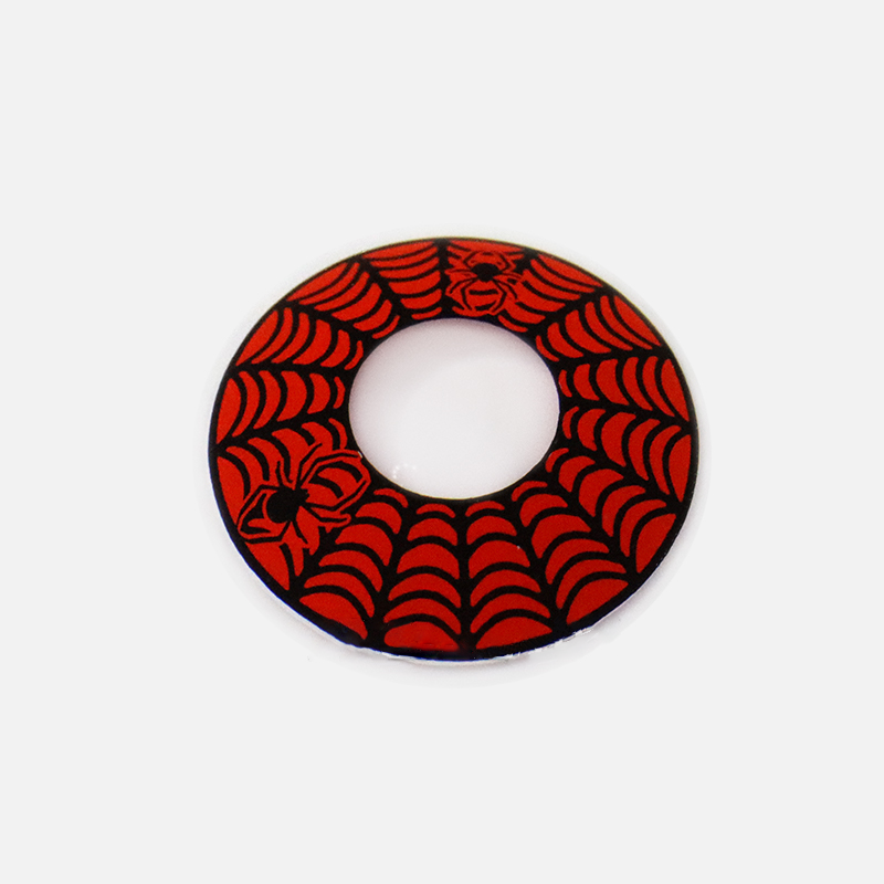 Lentes de contacto de color negro con diseño de telaraña de Halloween 