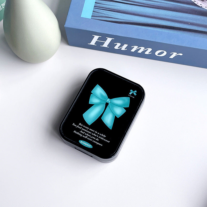 Estuche minimalista con lazo para lentes de contacto de colores 