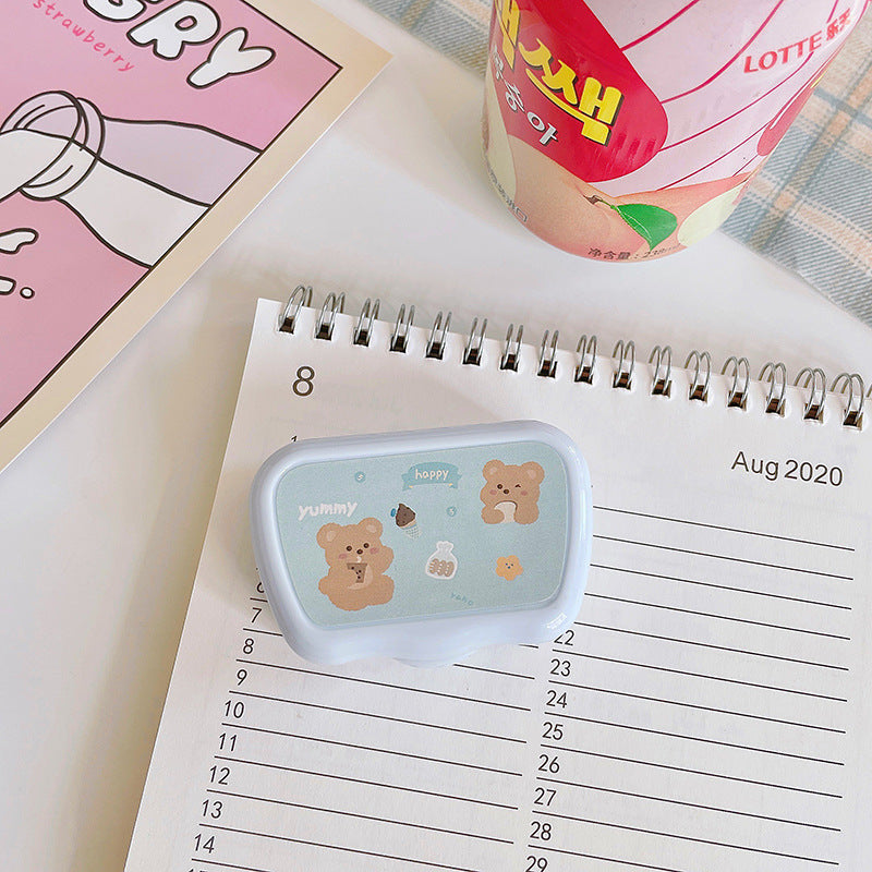 Estuche para lentes de contacto de colores con forma de oso 