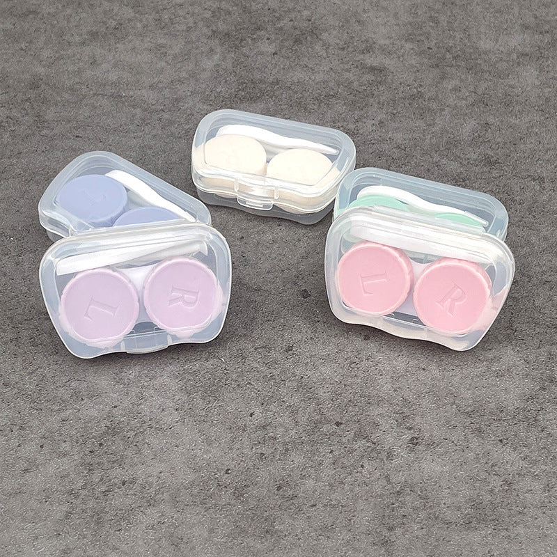 Estuche pequeño y portátil para lentes de contacto de colores 