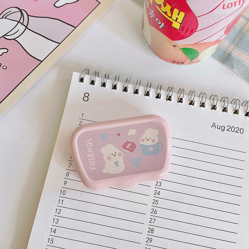 Estuche para lentes de contacto de colores con forma de oso 
