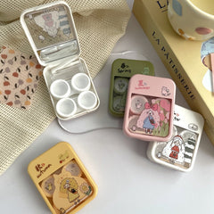 Estuche para lentes de contacto de color con forma de corazón para niña Four Seasons 