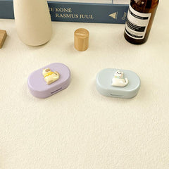Estuche para lentes de contacto de colores con dibujos animados DIY 