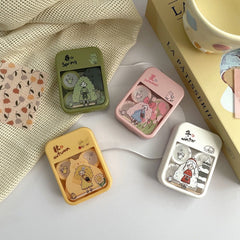 Estuche para lentes de contacto de color con forma de corazón para niña Four Seasons 