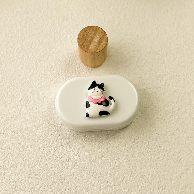 Estuche para lentes de contacto de colores con dibujos animados DIY 