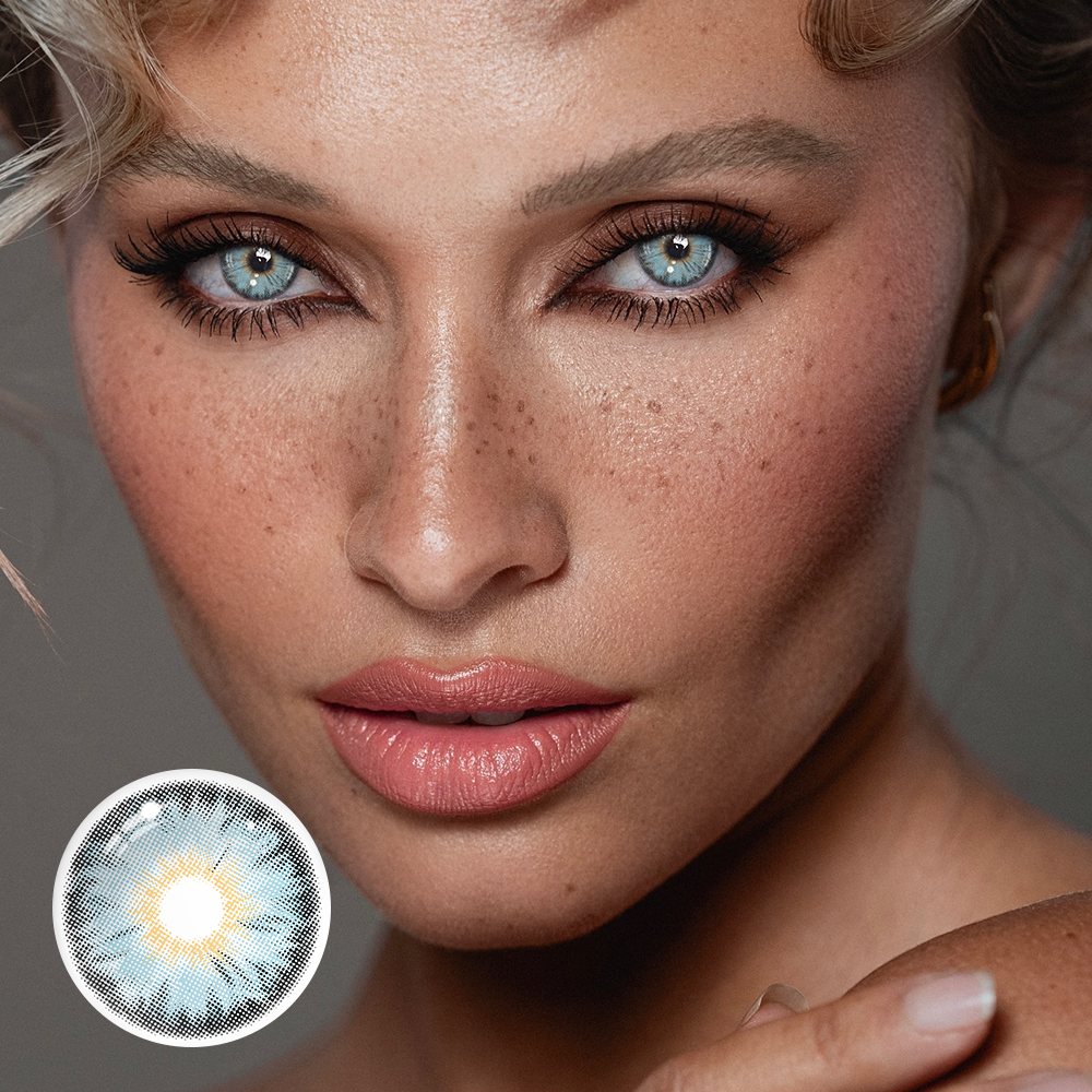 Lentes de contacto de color azul cirene 