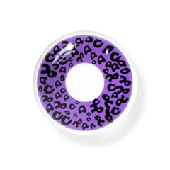 Lentes de contacto de color morado con diseño de leopardo para cosplay 