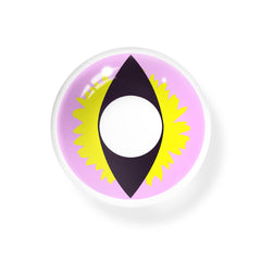 Lentes de contacto de color morado con pestañas de gato para cosplay 