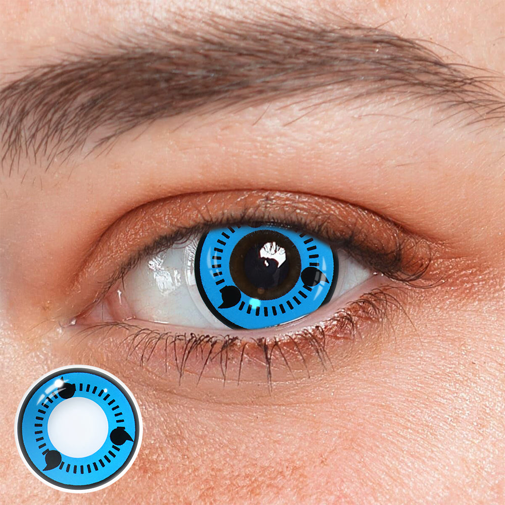 Lentes de contacto de color azul Sharingan de NARUTO para cosplay 