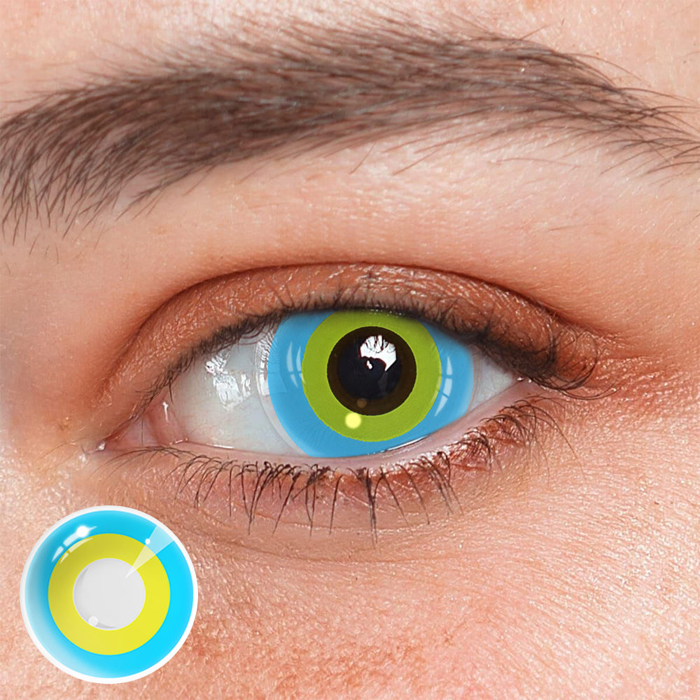 Lentes de contacto de color azul y amarillo de Cosplay Circle Line 