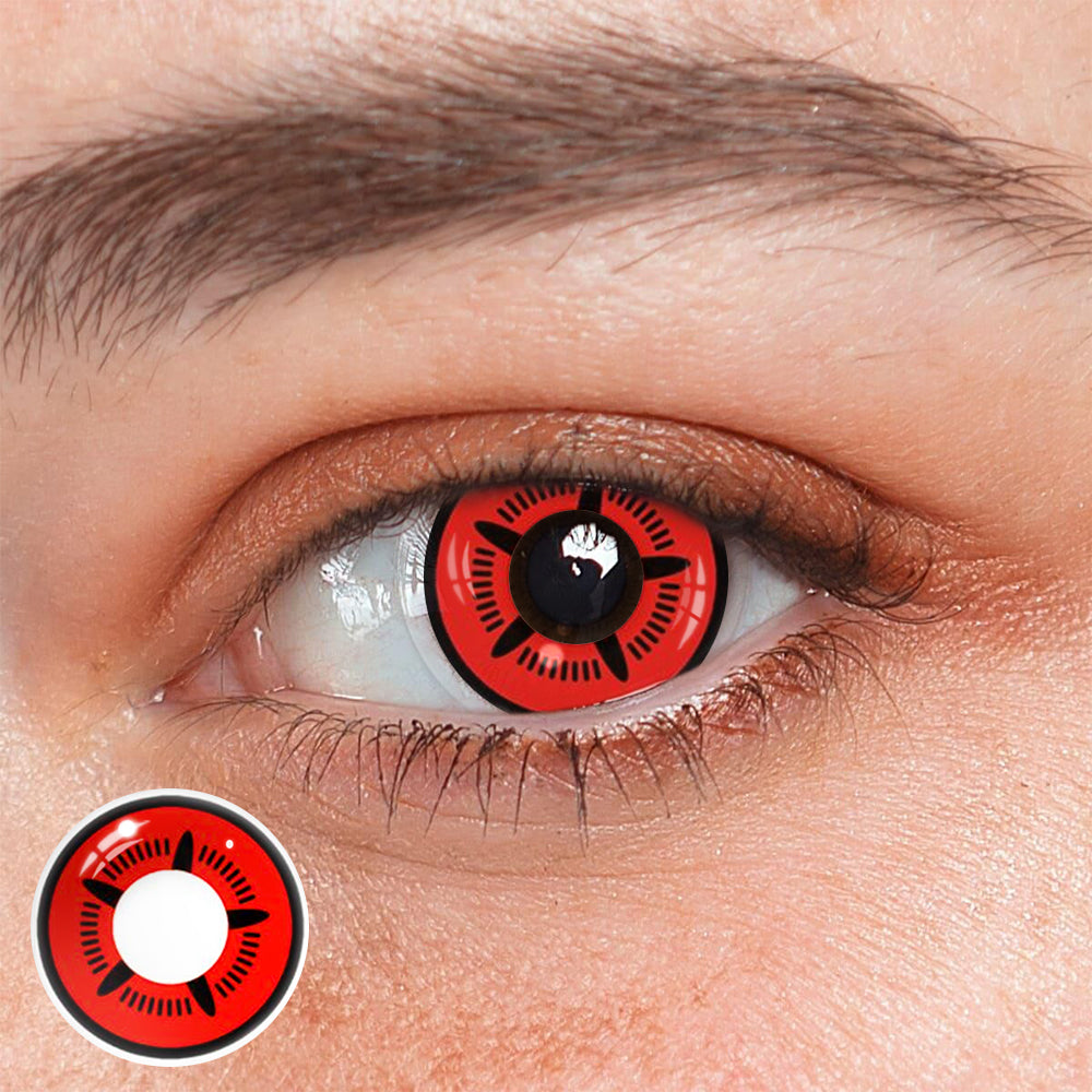 Lentes de contacto de color rojo para cosplay de NARUTO Obito 