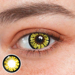 Lentes de contacto de color amarillo para cosplay cyberpunk 