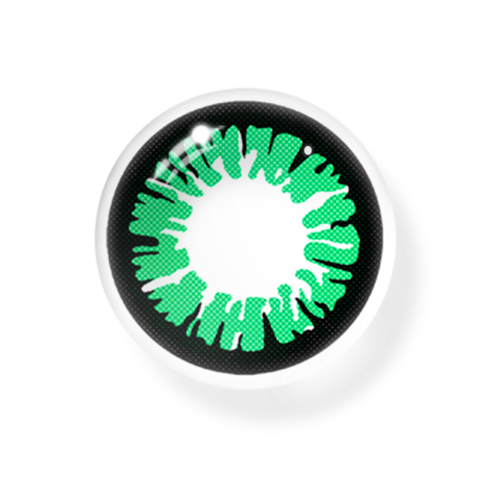 Lentes de contacto de color verde para cosplay cyberpunk 